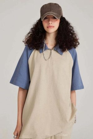 Vintage Half Zip-Up Polo Tee