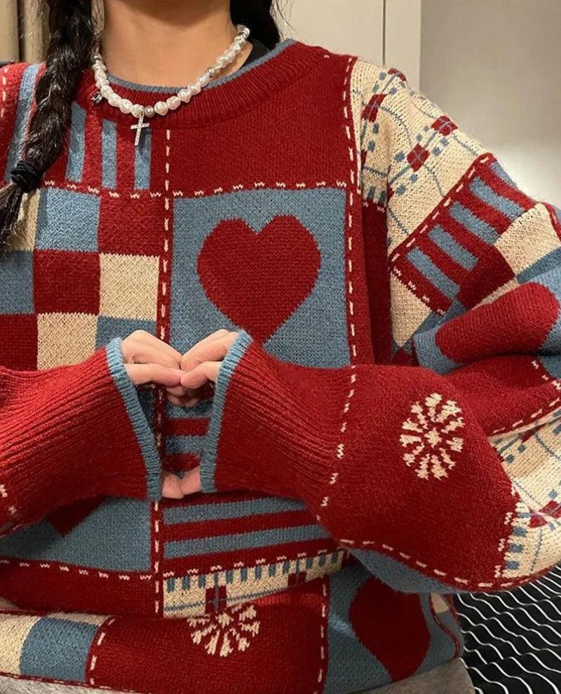 Vintage Heart Pattern Sweater Vintage Heart Pattern Sweater