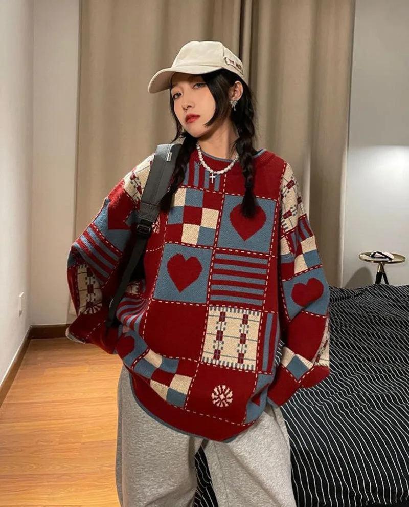 Vintage Heart Pattern Sweater Vintage Heart Pattern Sweater