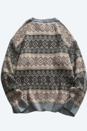Vintage Jacquard Knitted Sweater