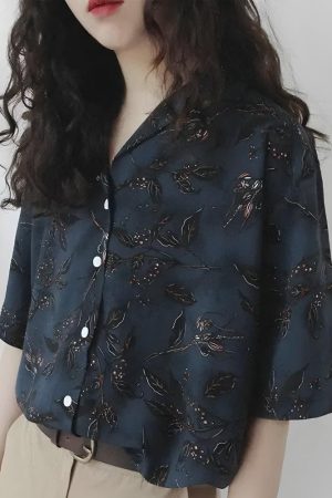 Vintage Leaf Designed Shirt
