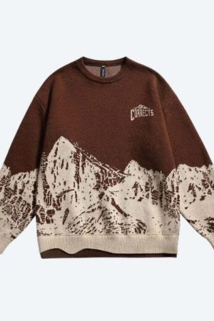 Vintage Mountain Knitted Sweater