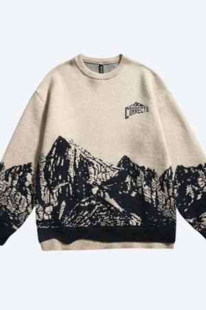 Vintage Mountain Knitted Sweater