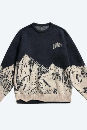 Vintage Mountain Knitted Sweater
