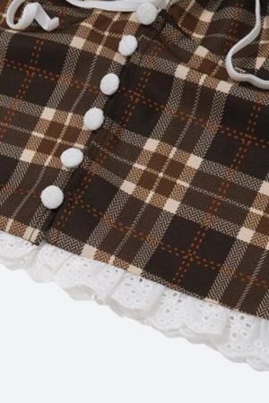 Vintage Plaid Halter Neck Top