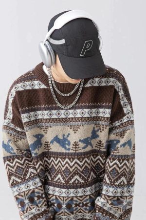 Vintage Rabbits Knitted Sweater