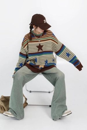 Vintage Star Printed Knit Sweater