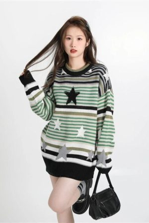 Vintage Star Printed Knit Sweater