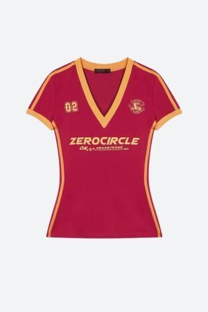 Vintage Striped V Neck Jersey Top