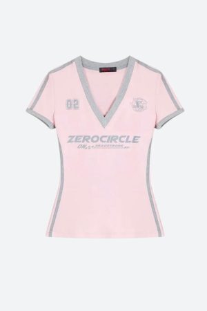 Vintage Striped V Neck Jersey Top