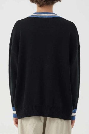 Vintage Teddy Embroidered Knitted Sweater