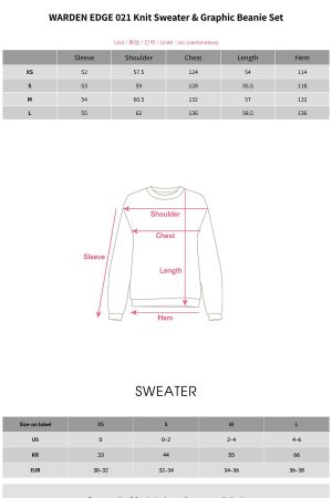 WARDEN EDGE 021 Knit Sweater & Graphic Beanie Set