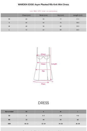 WARDEN EDGE Asym Pleated Rib Knit Mini Dress