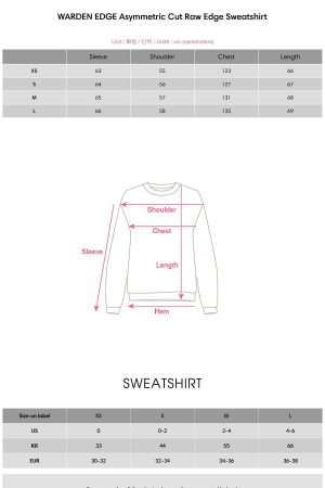 WARDEN EDGE Asymmetric Cut Raw Edge Sweatshirt