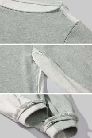 WARDEN EDGE Asymmetric Cut Raw Edge Sweatshirt