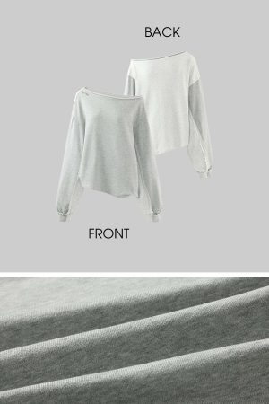 WARDEN EDGE Asymmetric Cut Raw Edge Sweatshirt