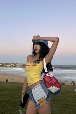 WARDEN EDGE Asymmetric Denim Shorts with Patch Print Detail