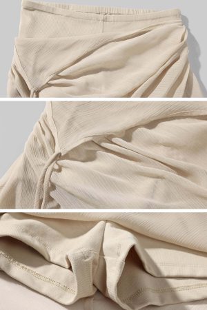 WARDEN EDGE Asymmetric Drape Midi Skirt