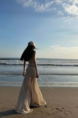 WARDEN EDGE Asymmetric Drape Midi Skirt