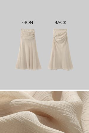 WARDEN EDGE Asymmetric Drape Midi Skirt