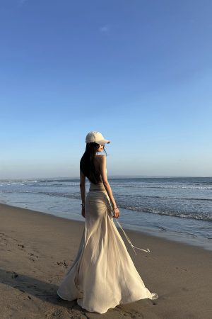 WARDEN EDGE Asymmetric Drape Midi Skirt