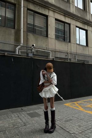 WARDEN EDGE Asymmetric Layered Skirt Set