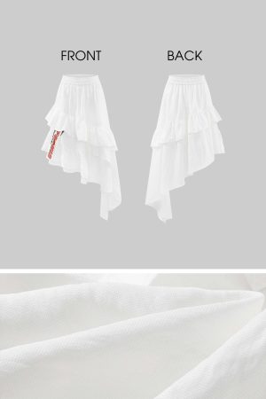 WARDEN EDGE Asymmetric Layered Skirt with Ruffle Detail