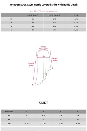 WARDEN EDGE Asymmetric Layered Skirt with Ruffle Detail