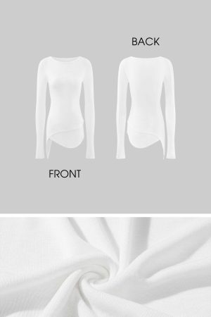 WARDEN EDGE Asymmetric Long Sleeve T-Shirt with Raw Edge Details