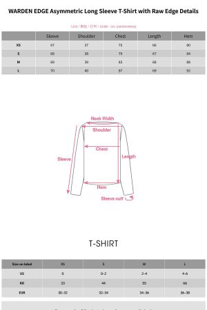 WARDEN EDGE Asymmetric Long Sleeve T-Shirt with Raw Edge Details