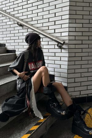 WARDEN EDGE Asymmetric Pinstripe Mini Skirt with Tie Detail and Lace Trim