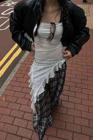 WARDEN EDGE Asymmetric Ruffle Dress