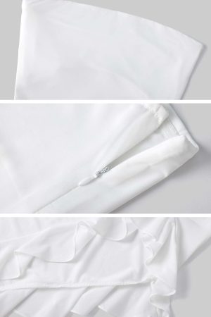 WARDEN EDGE Asymmetric Ruffle Dress