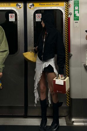 WARDEN EDGE Asymmetric Ruffle Dress