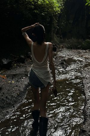 WARDEN EDGE Asymmetric Strap Tank Top