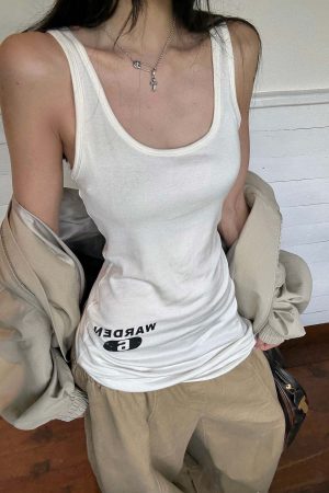 WARDEN EDGE Asymmetric Tank Top with Back Strap