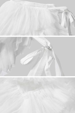 WARDEN EDGE Asymmetrical Layered Tulle Skirt
