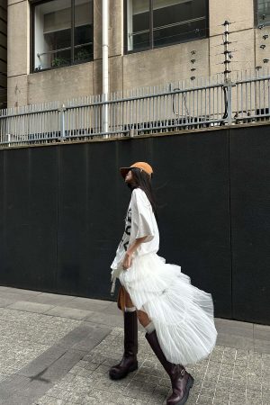 WARDEN EDGE Asymmetrical Layered Tulle Skirt