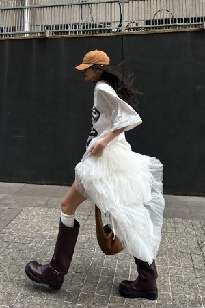 WARDEN EDGE Asymmetrical Layered Tulle Skirt