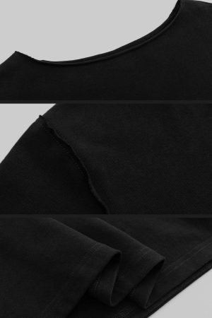 WARDEN EDGE Asymmetrical Off-Shoulder Long Sleeve Top