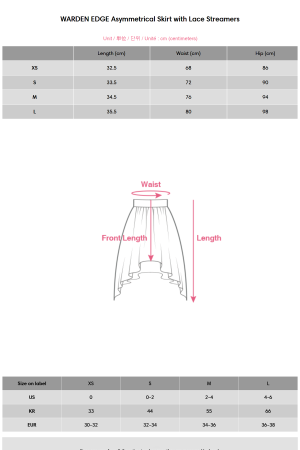 WARDEN EDGE Asymmetrical Skirt with Lace Streamers