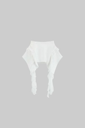 WARDEN EDGE Asymmetrical Skirt with Lace Streamers
