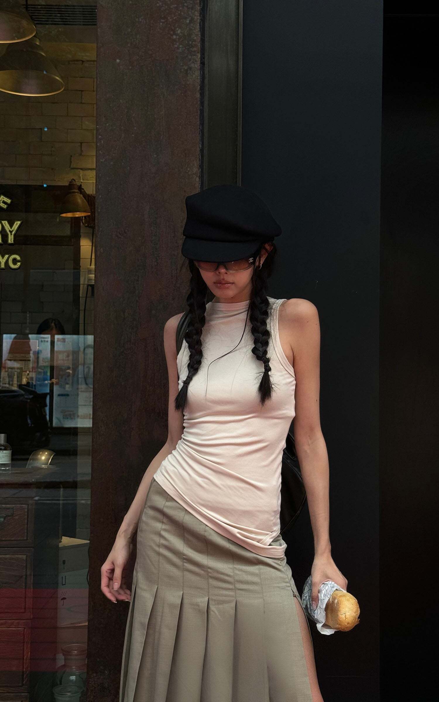 WARDEN EDGE Asymmetrical vest with skirt & pleated skirt set WARDEN EDGE Asymmetrical vest with skirt & pleated skirt set