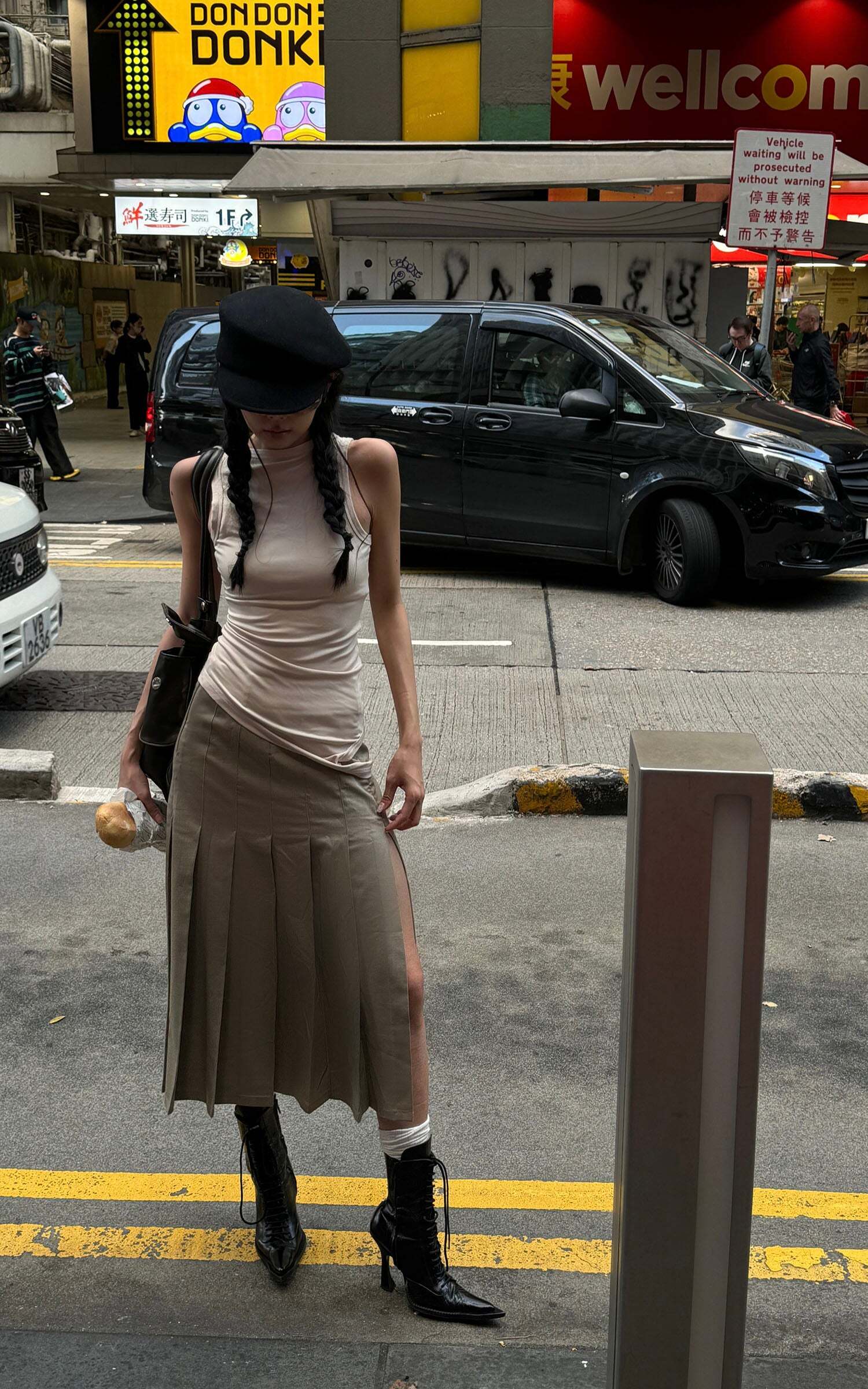 WARDEN EDGE Asymmetrical vest with skirt & pleated skirt set WARDEN EDGE Asymmetrical vest with skirt & pleated skirt set