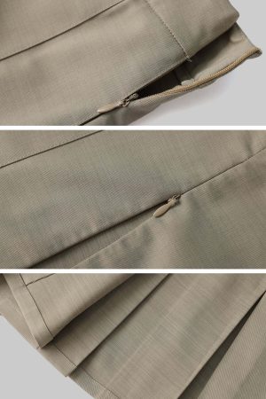 WARDEN EDGE Asymmetrical vest with skirt & pleated skirt set