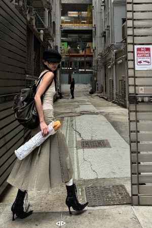 WARDEN EDGE Asymmetrical vest with skirt & pleated skirt set