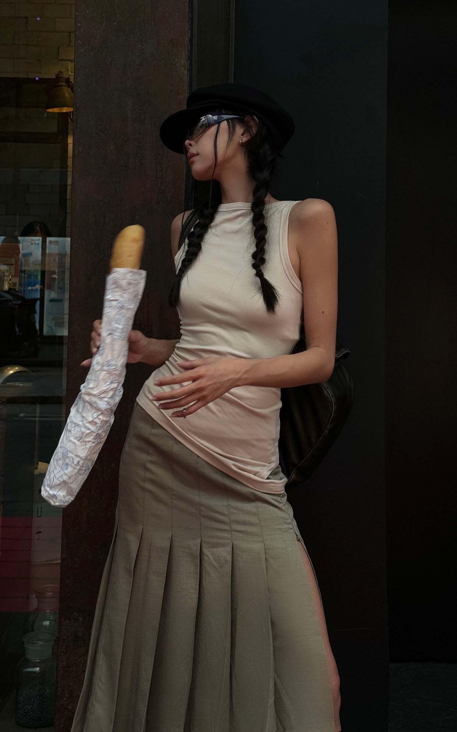 WARDEN EDGE Asymmetrical vest with skirt & pleated skirt set WARDEN EDGE Asymmetrical vest with skirt & pleated skirt set