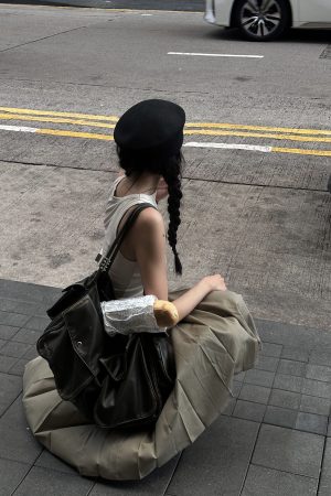 WARDEN EDGE Asymmetrical vest with skirt & pleated skirt set