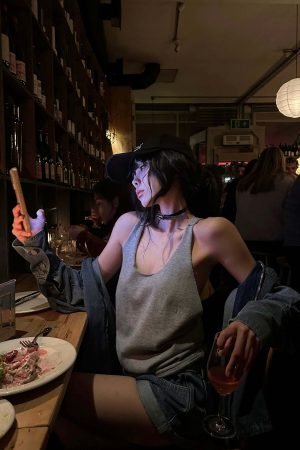 WARDEN EDGE Backless Knit Tank Top