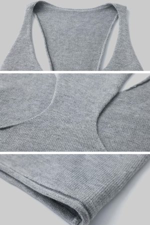 WARDEN EDGE Backless Knit Tank Top